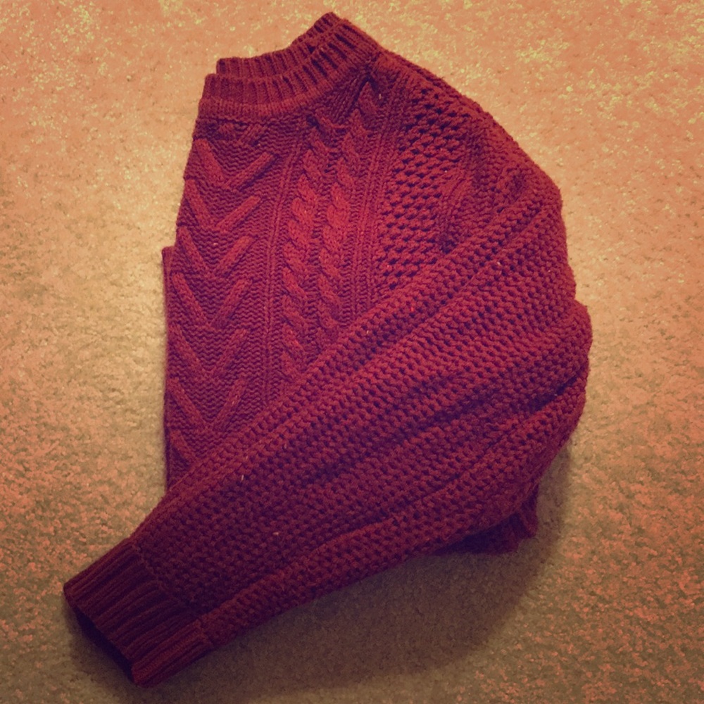 Oversized cable knit sweater